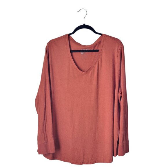 Terra & Sky Plus Size Burnt Orange Basic Blouse - Picture 1 of 5